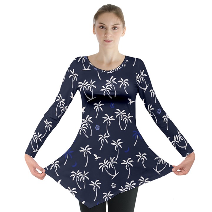 Tropical pattern Long Sleeve Tunic 