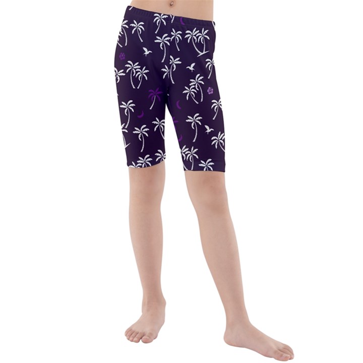 Tropical pattern Kids  Mid Length Swim Shorts