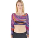 Purple Circles swirls Long Sleeve Crop Top View1