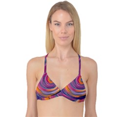 Purple Circles Swirls Reversible Tri Bikini Top