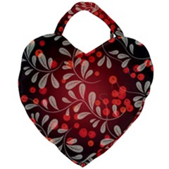 Beautiful Black And Red Florals  Giant Heart Shaped Tote by flipstylezfashionsLLC