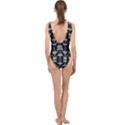 Black and white florals background  Center Cut Out Swimsuit View2