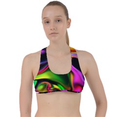 Colorful Smoke Explosion Criss Cross Racerback Sports Bra by flipstylezfashionsLLC