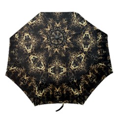 Golden Florals Pattern  Folding Umbrellas by flipstylezfashionsLLC