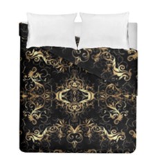 Golden Florals Pattern  Duvet Cover Double Side (full/ Double Size) by flipstylezfashionsLLC