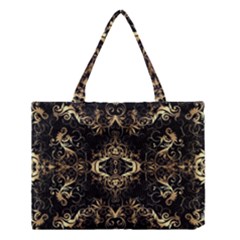 Golden Florals Pattern  Medium Tote Bag by flipstylezfashionsLLC