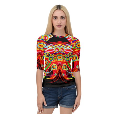 Colorful Artistic Retro Stringy Colorful Design Quarter Sleeve Raglan Tee by flipstylezfashionsLLC