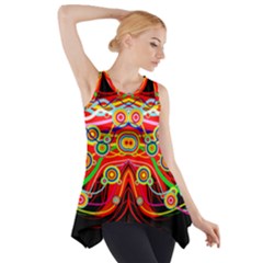 Colorful Artistic Retro Stringy Colorful Design Side Drop Tank Tunic by flipstylezfashionsLLC