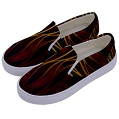Snake In The Grass Red And Black Seamless Design Kids  Canvas Slip Ons by flipstylezfashionsLLC