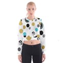 fun Retro blue gold circles  Cropped Sweatshirt View1