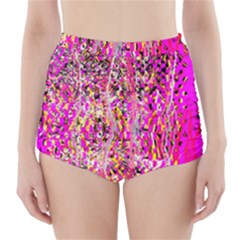 Hot Pink Mess Snakeskin Inspired  High-waisted Bikini Bottoms by flipstylezfashionsLLC