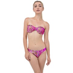 Hot Pink Mess Snakeskin Inspired  Classic Bandeau Bikini Set by flipstylezfashionsLLC