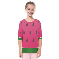 Watermelon Fruit Summer Red Fresh Kids  Quarter Sleeve Raglan Tee