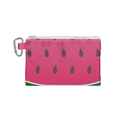 Watermelon Fruit Summer Red Fresh Canvas Cosmetic Bag (small)
