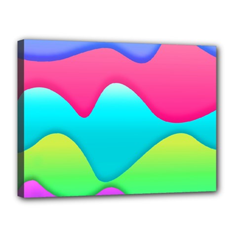 Lines Curves Colors Geometric Lines Canvas 16  X 12  by Nexatart