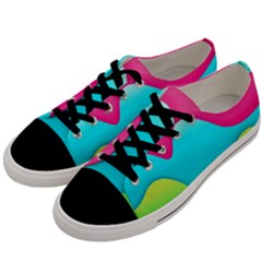 Lines Curves Colors Geometric Lines Men s Low Top Canvas Sneakers