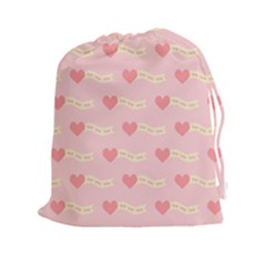 Heart Love Pattern Drawstring Pouches (xxl) by Nexatart