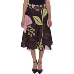 Flowers Wallpaper Floral Decoration Perfect Length Midi Skirt