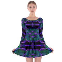 Abstract Pattern Desktop Wallpaper Long Sleeve Skater Dress