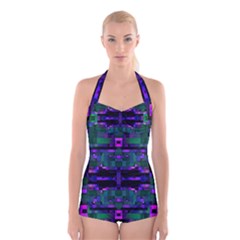 Abstract Pattern Desktop Wallpaper Boyleg Halter Swimsuit  by Nexatart