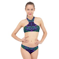 Abstract Pattern Desktop Wallpaper High Neck Bikini Set