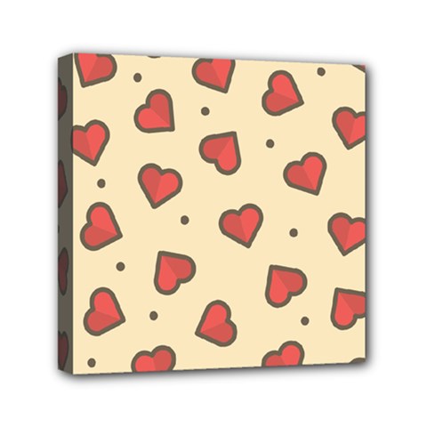 Design Love Heart Seamless Pattern Mini Canvas 6  X 6  by Nexatart