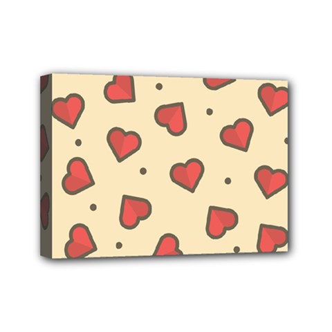 Design Love Heart Seamless Pattern Mini Canvas 7  X 5  by Nexatart