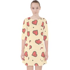 Design Love Heart Seamless Pattern Pocket Dress