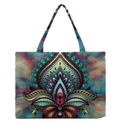 Decoration Pattern Ornate Art Zipper Medium Tote Bag