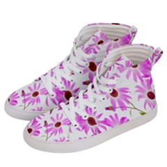 Pink Purple Daisies Design Flowers Women s Hi-top Skate Sneakers