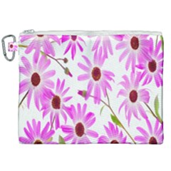 Pink Purple Daisies Design Flowers Canvas Cosmetic Bag (xxl) by Nexatart