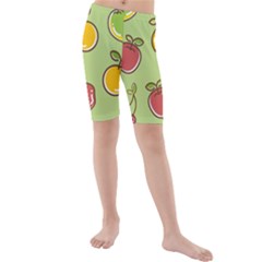 Seamless Pattern Healthy Fruit Kids  Mid Length Swim Shorts by Nexatart