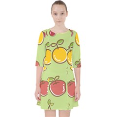 Seamless Pattern Healthy Fruit Pocket Dress by Nexatart