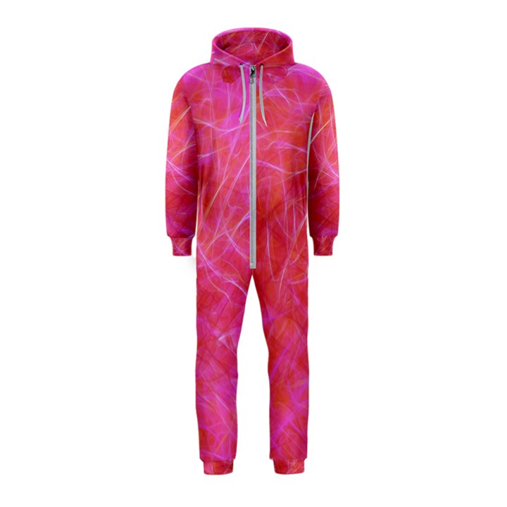 Pink Background Abstract Texture Hooded Jumpsuit (Kids)