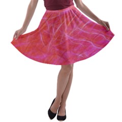 Pink Background Abstract Texture A-line Skater Skirt by Nexatart