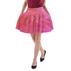 Pink Background Abstract Texture A-line Pocket Skirt by Nexatart