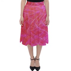 Pink Background Abstract Texture Folding Skater Skirt by Nexatart