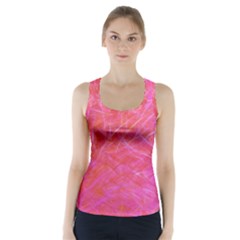 Pink Background Abstract Texture Racer Back Sports Top by Nexatart