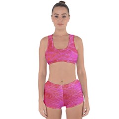 Pink Background Abstract Texture Racerback Boyleg Bikini Set by Nexatart
