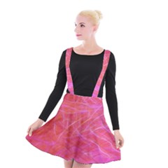 Pink Background Abstract Texture Suspender Skater Skirt by Nexatart