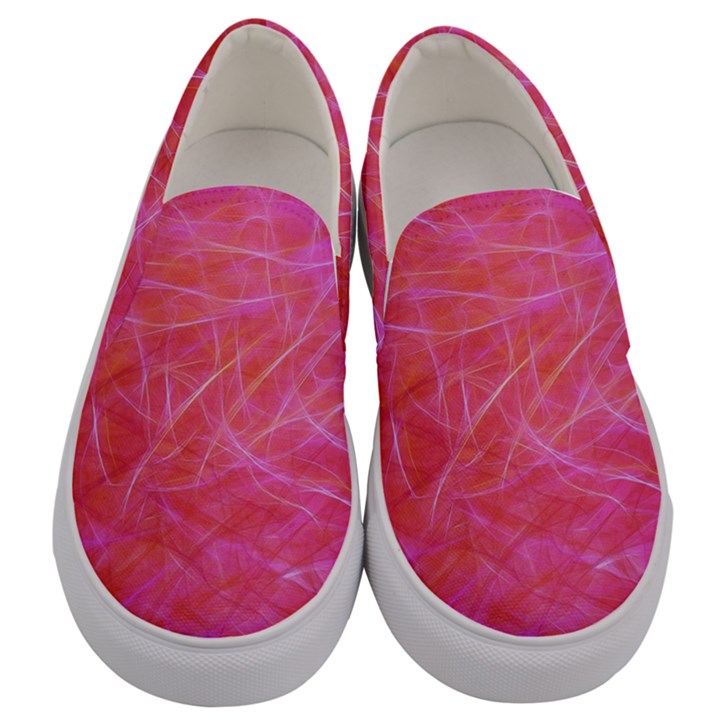 Pink Background Abstract Texture Men s Canvas Slip Ons