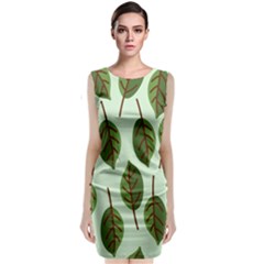 Design Pattern Background Green Sleeveless Velvet Midi Dress by Nexatart