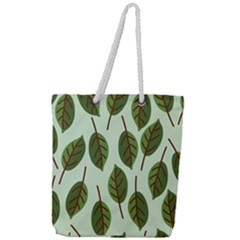 Design Pattern Background Green Full Print Rope Handle Tote (large)