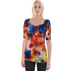 Ornament Color Vivid Pattern Art Wide Neckline Tee