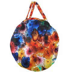 Ornament Color Vivid Pattern Art Giant Round Zipper Tote