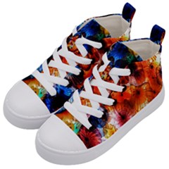 Ornament Color Vivid Pattern Art Kid s Mid-top Canvas Sneakers