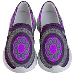 Round Pattern Ethnic Design Kid s Lightweight Slip Ons