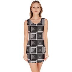 Pattern Op Art Black White Grey Bodycon Dress