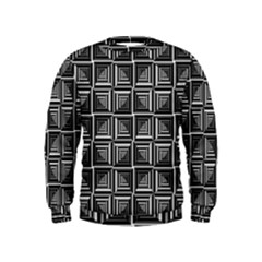 Pattern Op Art Black White Grey Kids  Sweatshirt