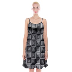 Pattern Op Art Black White Grey Spaghetti Strap Velvet Dress